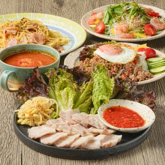 ☆【飲み放題含む】その時の旬にに合わせたおまかせコース☆多国籍料理など全7品5000円(税込)