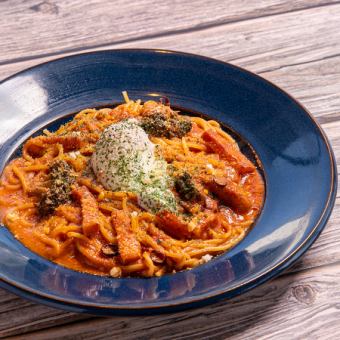 カルボナーラチリトマト　　★サラダバー・ポップオーバー食べ放題付き