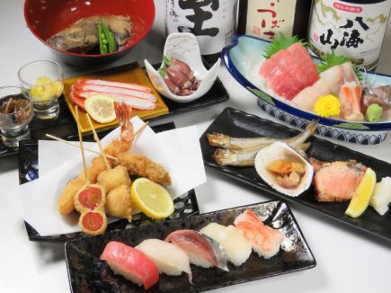 海宝丸　寿司の宴会コース　（彩）　飲み放題　120分付　3850円（税込）
