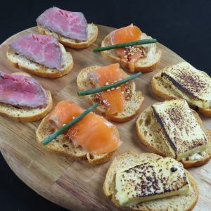 Three types of bruschetta