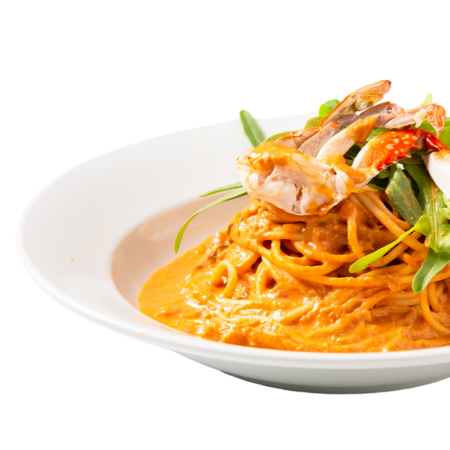 Tomato cream pasta with crab