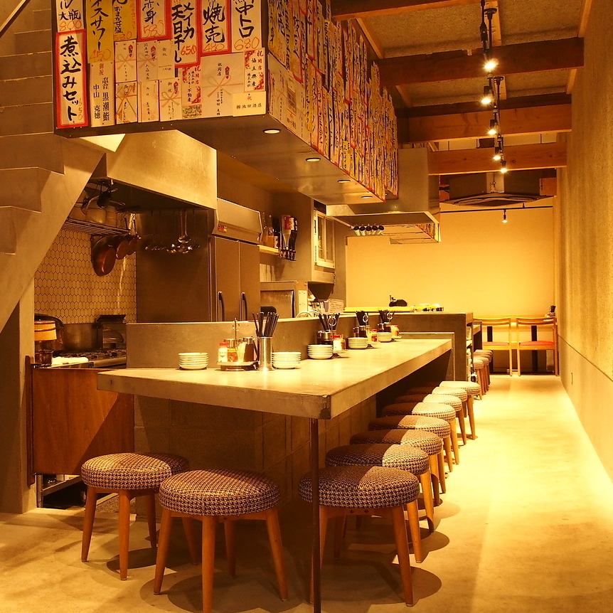 ネオ料理屋ならではの、こだわりが詰まったお洒落なインテリア