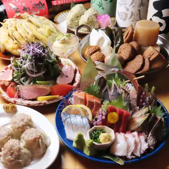 【2H飲み放題付】ライトコース刺身盛り合わせ、おでん盛りなど7品4500円（税込）