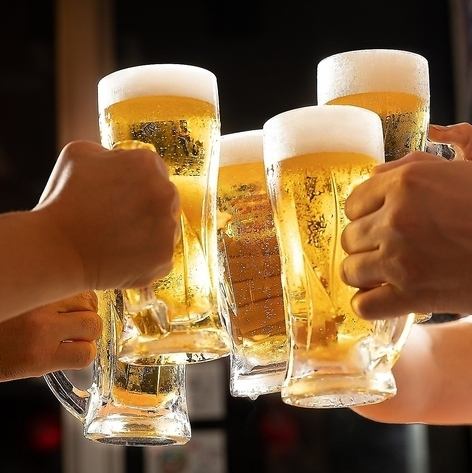 生ビール、サワー等、全国の日本酒含むプレミアム飲み放題♪
