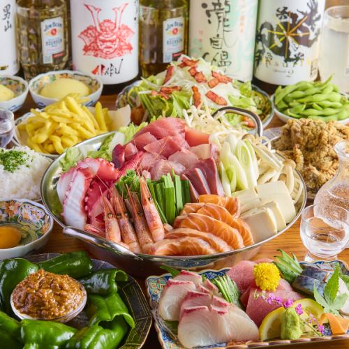 극한 생선을 맛보는 행복한 한 접시