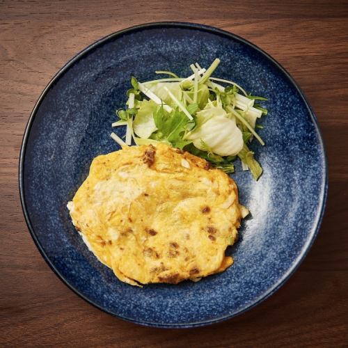 肉味噌ニラ玉子焼き