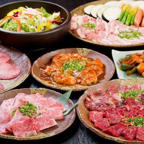 【一番人気!!】定番の大満足焼肉パーティー！ 【飲み放題付11品120分(90分L.O) 5000円コース】