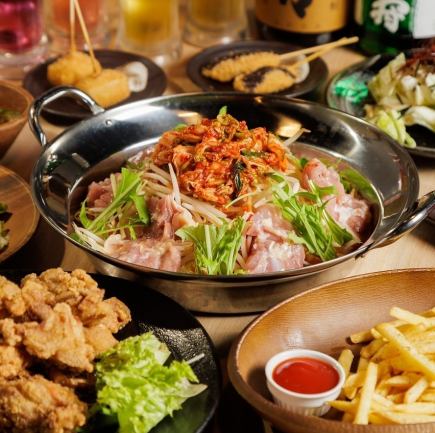 【忘年会・新年会に】熱熱!!全8品鍋コース 3500円 飲み放題付き+1000円