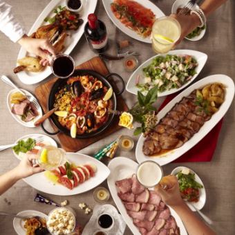 请在此进行预订。这是一份包含无限畅饮的大份宴席套餐。※图片是图片