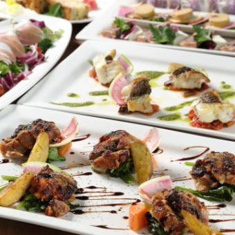 2시간 음방부(90분 라스트 오더 4200엔(부가세 포함) 코스 전채 모듬・선어・고기 등〔전10품〕