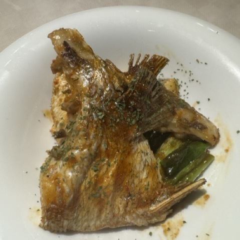 鯛カマの葱オイルソース