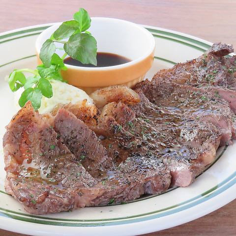 サーロインステーキ 醤油バターソース