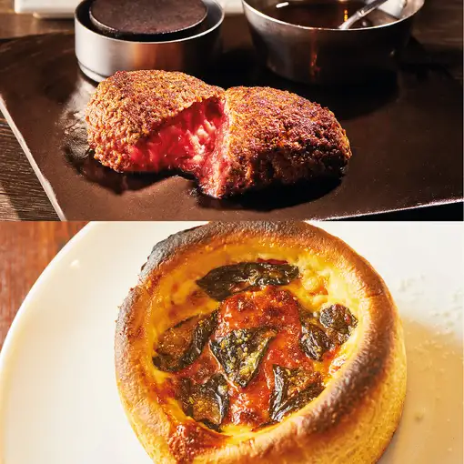 套餐專屬料理：芝加哥風味披薩、肉類菜餚、炭烤生漢堡牛排（含池田牛肉），含無限暢飲。