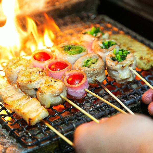 ◆Vegetable rolled skewers◆ Tonight with a yakitori toast with beer! Together with all-you-can-drink, go home after work♪
