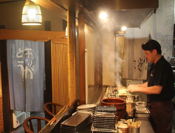 Enjoy our food and local sake at the counter in a homely atmosphere.