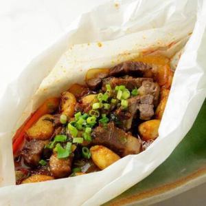 ジンギスカン風包み蒸し