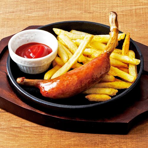 Bone-in sausage (1 piece) and French fries