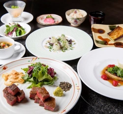 A5 Full course from appetizer to dessert including all-you-can-eat Japanese beef ♪