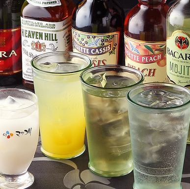 充実の飲み放題メニュー