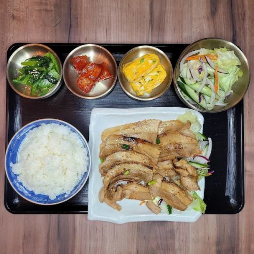 Seasoned Samgyeopsal set meal