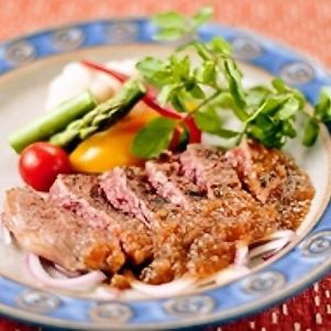 Grilled Wagyu beef with grated sauce