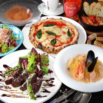 Grazie【宴會方案】包括5道菜、前菜拼盤、主菜、肉類菜餚等◯4000日圓（含稅）套餐