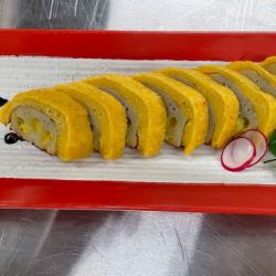 Freshly fried mustard lotus root