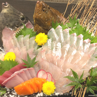 <Carefully selected ingredients> Perfect for parties and entertaining! Whole Oita flounder with Waou! 120 minutes [all-you-can-drink] + 9 dishes 7000 ⇒ 6000 yen (tax included)