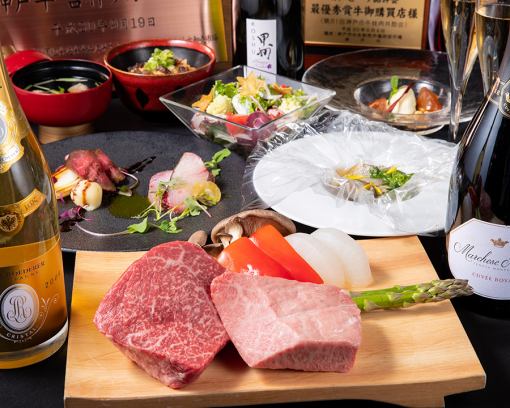 【期間限定】◇博多冬の至福コース◇ 福を呼ぶフグ刺しと鉄板焼～冬の王様河豚と神戸牛の饗宴～