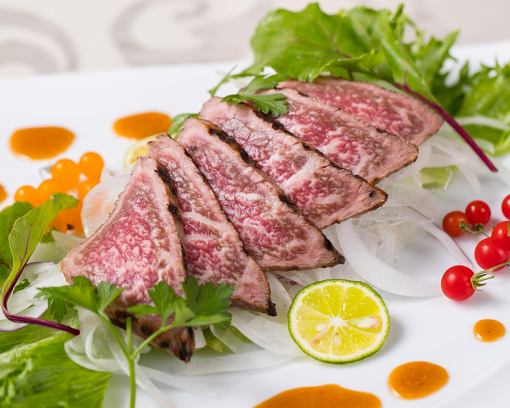 【夏季限定】樱花花～Seika～ 幻海鱿鱼和神户牛肉瘦肉排套餐（共10道菜）