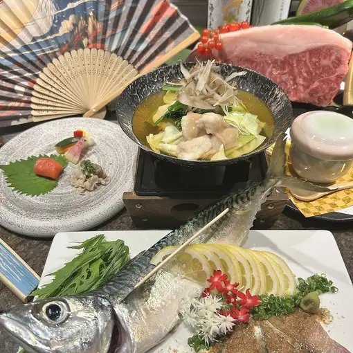 『博多よかばいコース』もつ鍋・水炊き風茶碗蒸し・桜華厳選牛・鯛茶漬けなどバリ旨の全10品