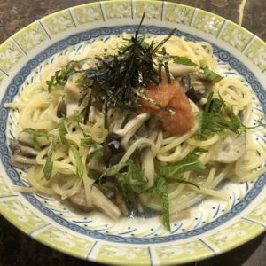 信州きのこの明太和風パスタ