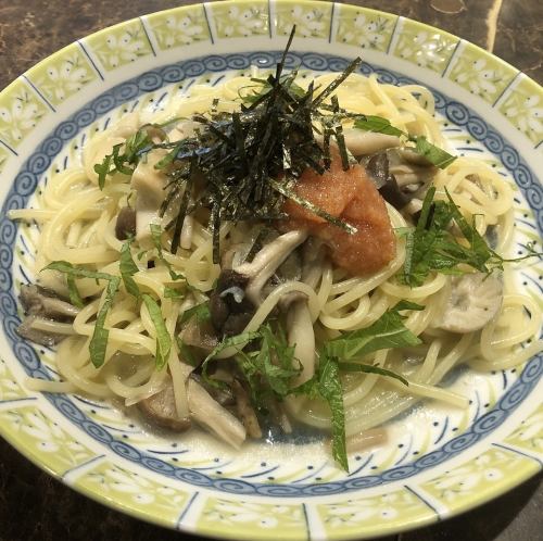 信州きのこの明太和風パスタ