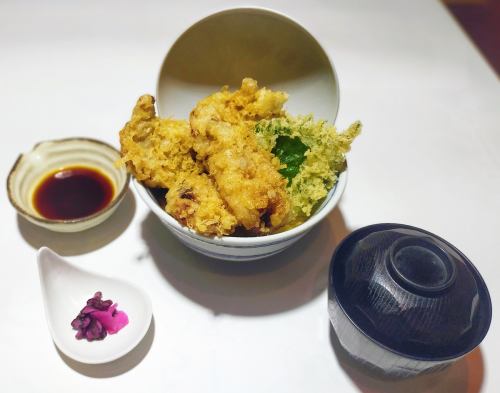 Tuna cheek tempura bowl