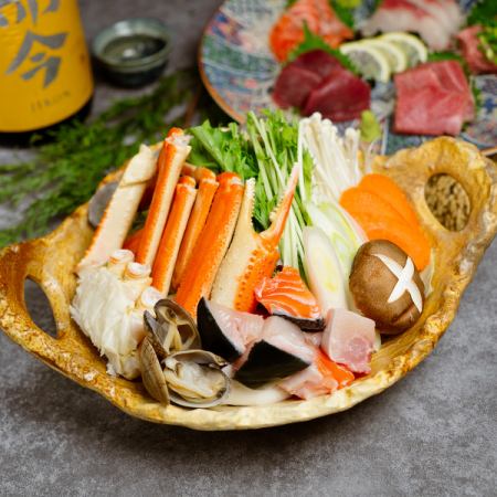 [Hot Pot Included, Welcome/Farewell Party/Year-End Party Course] Snow crab seafood hot pot and other seafood dishes, 9 dishes total, 3 hours of all-you-can-drink for 5,500 yen
