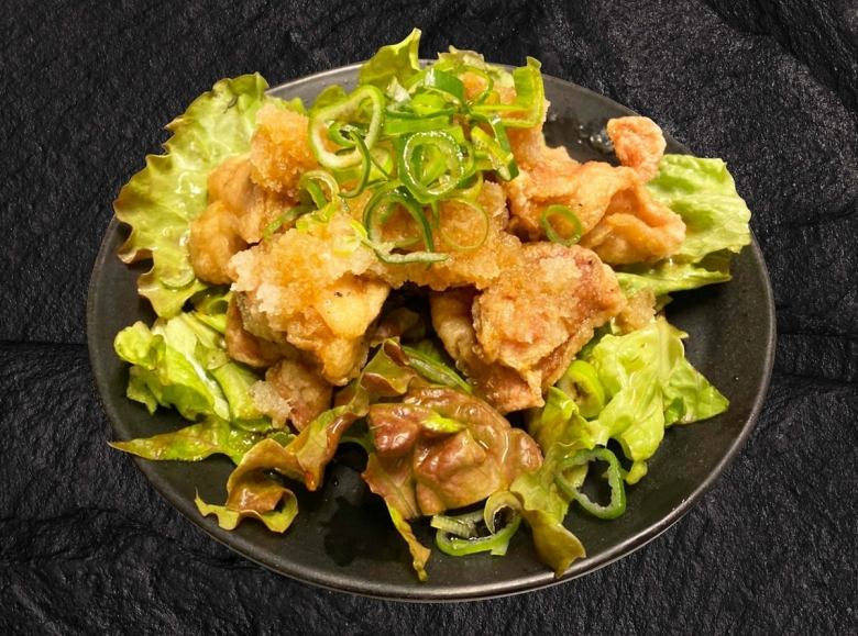 Deep-fried chicken thigh with grated radish and ponzu sauce