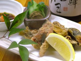 Deep-fried sweetfish (with uruka)