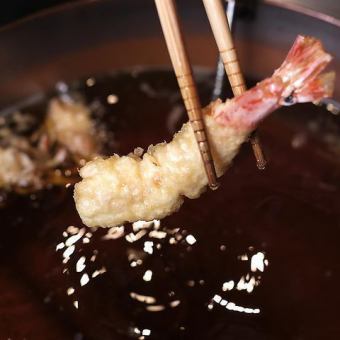 平日限定【呑み処コース】飲み放題付！天ぷら3種と焼き鳥２種がついたお気軽コース