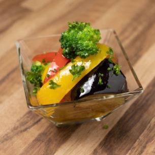 Five colorful vegetables marinated in anchovy and garlic