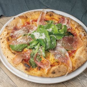 Margherita with prosciutto and arugula
