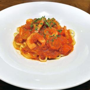 Tomato: Shrimp, bacon and fresh tomato sauce