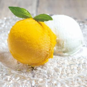 Assortment of two types of gelato