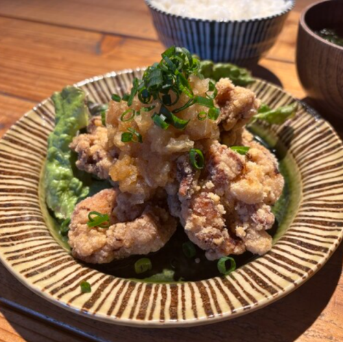 【甑島】　きのぽんおろし唐揚げ定食