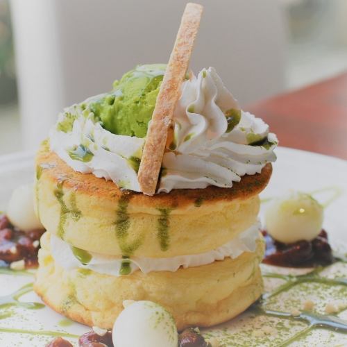 "Homemade Matcha Pancakes" Now accepting reservations