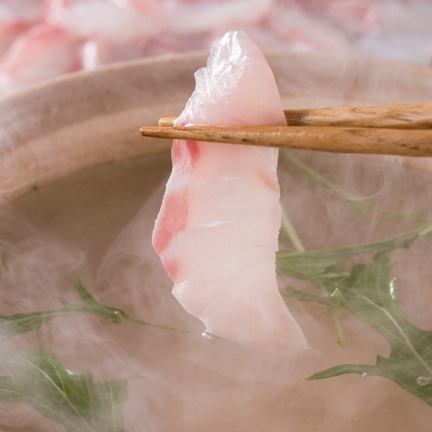 冬季限定【紅葉鯛しゃぶコース6600円（税込）】鴨ロース、〆の稲庭うどん等11品/3時間飲放題