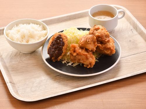 Various Menchi & Sapporo Zangi set meals