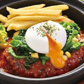【12月】ほうれん草とコーン (羽釜ごはん・スープ付き)