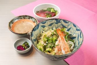 海老とアボカドのサラダうどん&ミニ丼セット
