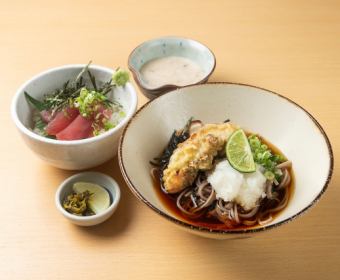 うなぎ天おろし涼風そば&ミニ丼とろろセット