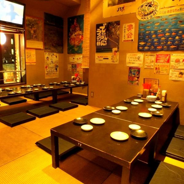 [Ozashiki]最多可容纳21人！冲绳料理让人想起冲绳饭厅...每个人都可以尽情享受它，而不必担心周围的环境♪